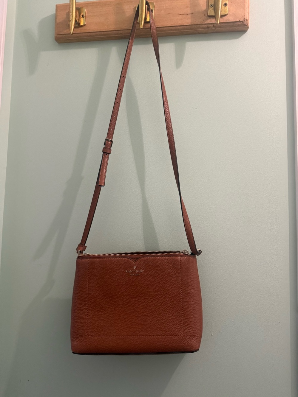 kate spade Brown Pebbled Leather Crossbody Bag